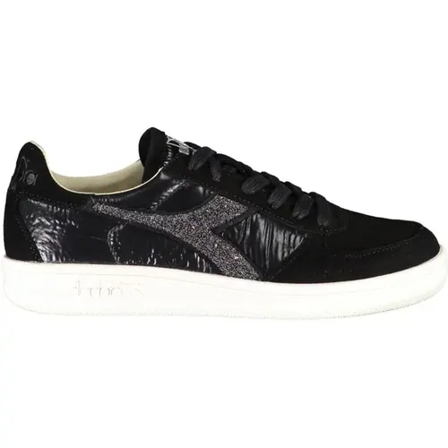 Schwarze Schnürsneaker mit Swarovski-Kristallen , Damen, Größe: 37 EU - Diadora - Modalova