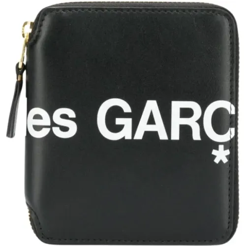 Schwarzes Leder Reißverschlussbrieftasche , Herren, Größe: ONE Size - Comme des Garçons - Modalova