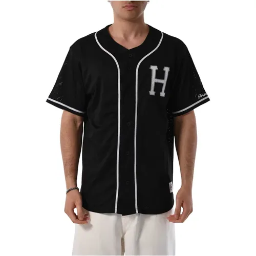 Striped Cotton Crewneck T-Shirt , male, Sizes: L, XL, 2XL, S, M - HUF - Modalova