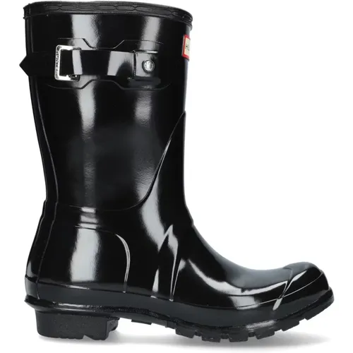 Kurzer Original Gummistiefel Glänzend Schwarz - Hunter - Modalova