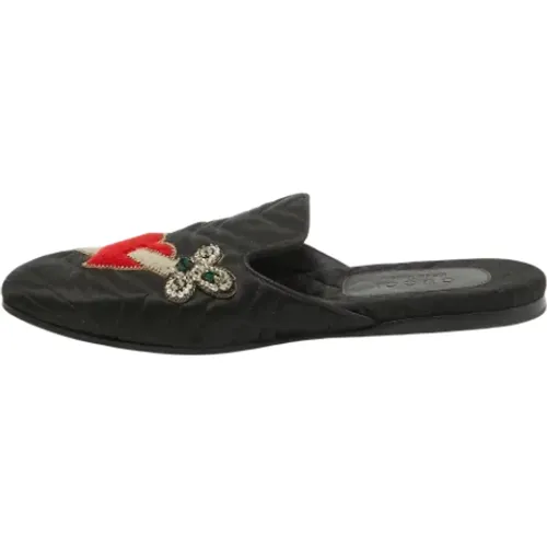 Pre-owned Flats, female, , Size: 12 US Pre-owned Satin flats - Gucci Vintage - Modalova