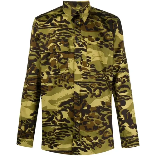 Camouflage Print Shirt , male, Sizes: S, XL, L - Givenchy - Modalova