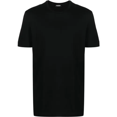 Logo-Patch Cotton T-Shirt , male, Sizes: S - Dsquared2 - Modalova