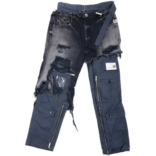 Militärische Schicht-Denim-Hose Schwarz - MIHARA YASUHIRO - Modalova