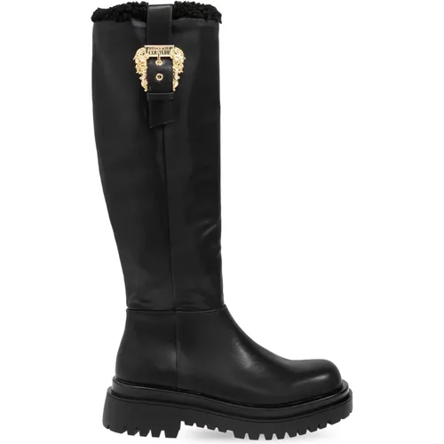 Boots with faux fur , female, Sizes: 3 UK, 8 UK, 4 UK, 6 UK, 7 UK, 5 UK - Versace Jeans Couture - Modalova