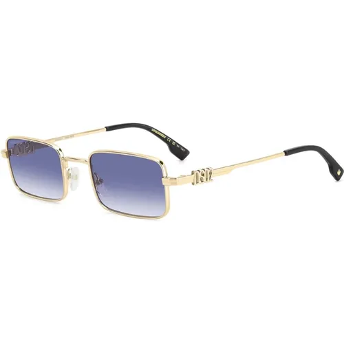 Gold Metal Sunglasses with Maple Leaf Detail , unisex, Sizes: 52 MM - Dsquared2 - Modalova