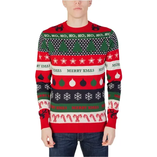 Weihnachts-Crew-Strickpullover , Herren, Größe: M - Only & Sons - Modalova