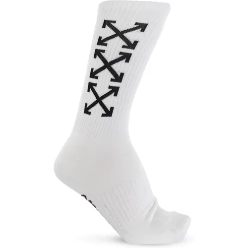 Off , Socken mit Logo , Herren, Größe: L - Off White - Modalova