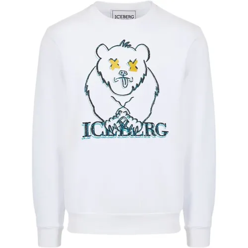 Sweatshirt mit Cartoon-Bärenmotiv , Herren, Größe: 2XL - Iceberg - Modalova