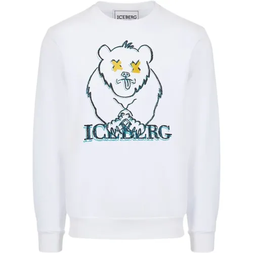 Sweatshirt mit Cartoon-Bärenmotiv , Herren, Größe: XL - Iceberg - Modalova