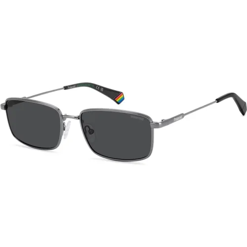 Sunglasses, unisex, , Size: 56 MM Ruthenium/Grey Sunglasses - Polaroid - Modalova