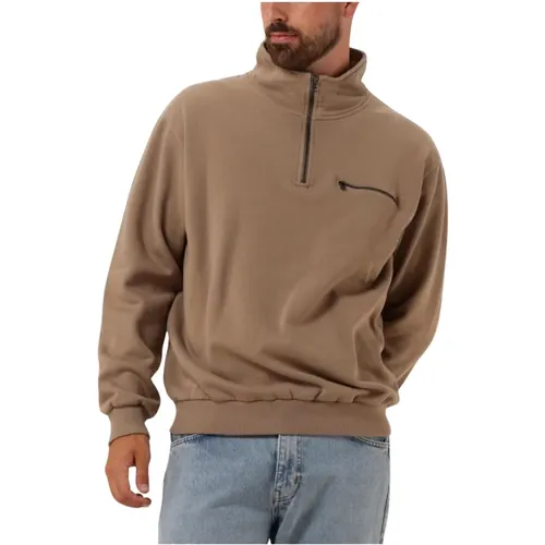 Taupe Half Zip Sweatshirt , Herren, Größe: 2XL - Forét - Modalova