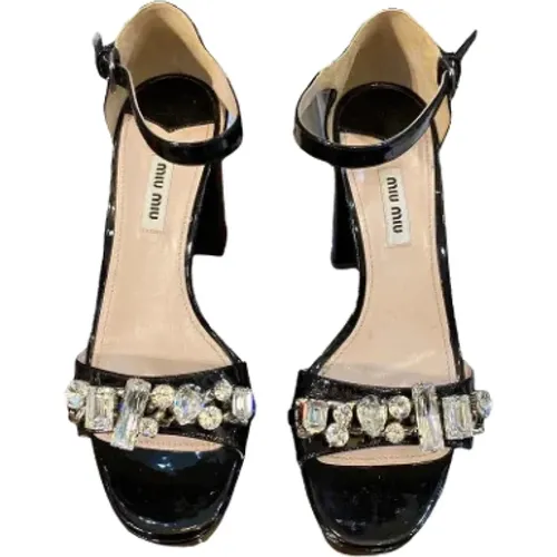 Pre-owned Sandals, female, , Size: 8 1/2 US Pre-owned Leather sandals - Miu Miu Pre-owned - Modalova