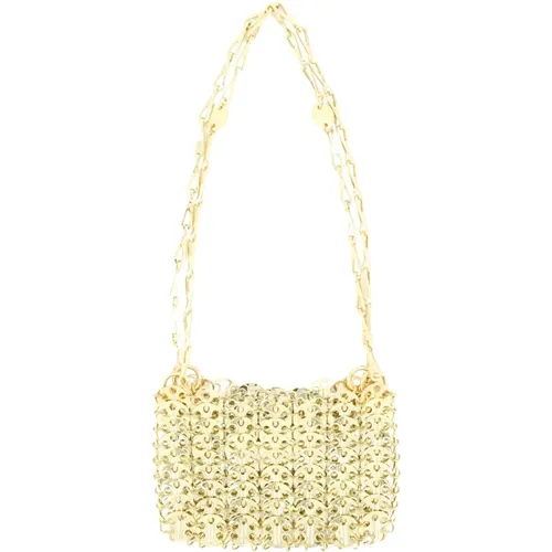 Iconic 1969 Golden Nano Bag , female, Sizes: ONE SIZE - Paco Rabanne - Modalova