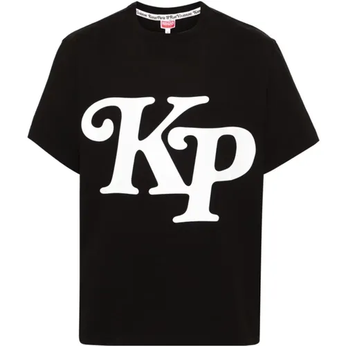 Schwarze T-Shirts und Polos mit Logo-Druck , Herren, Größe: L - Kenzo - Modalova