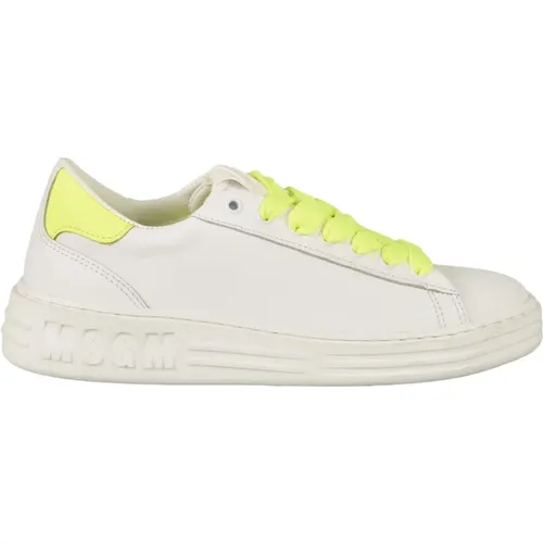 Leder Sneakers mit Gummisohle , Damen, Größe: 38 EU - MSGM - Modalova