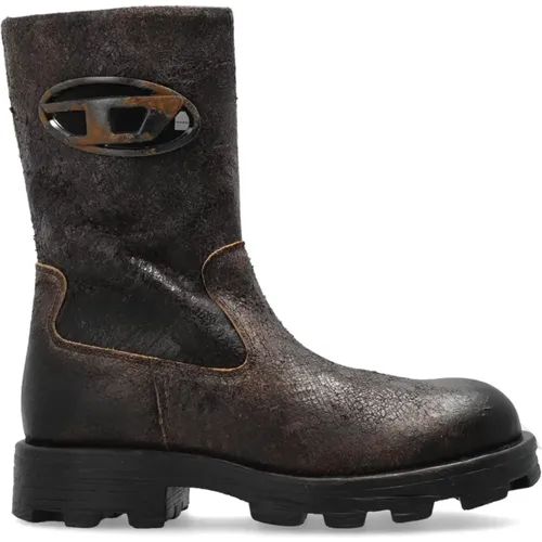 Ankle Boots, female, , Size: 9 US Leather ankle boots D-Hammer - Diesel - Modalova