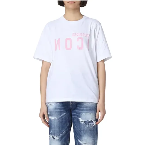 Iconisches Damen-T-Shirt: Verbessere dein Mode-Spiel! , Damen, Größe: XS - Dsquared2 - Modalova