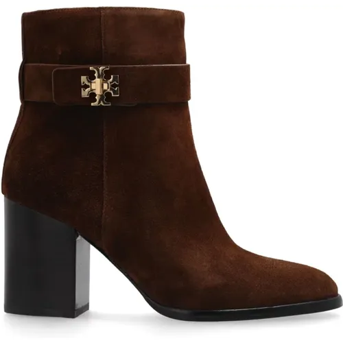 Suede Boots with Gold-tone Logo , female, Sizes: 5 1/2 UK - TORY BURCH - Modalova