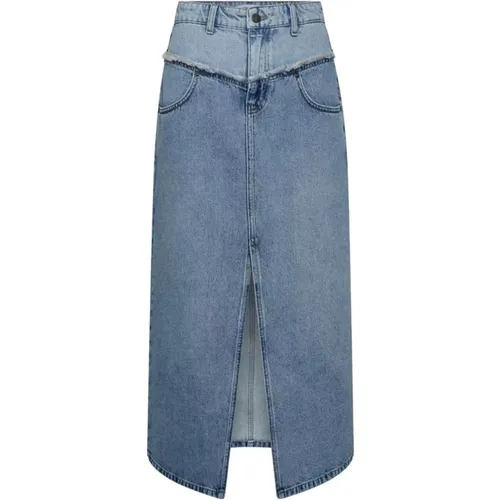 Denimcc Block Schlitzrock Blau , Damen, Größe: XL - Co'Couture - Modalova