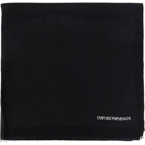 Winter Scarves, male, , Size: ONE SIZE Scarf with logo - Emporio Armani - Modalova