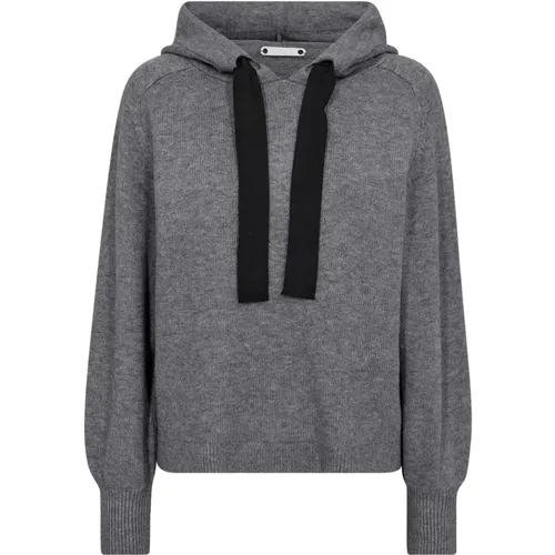 Hoodies, female, , Size: S Hoodie Knit Strik 32168 57-Grey Melan - Co'Couture - Modalova