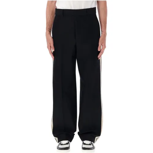 Wide Trousers, male, , Size: L /White Striped Track Pants Aw23 - Palm Angels - Modalova