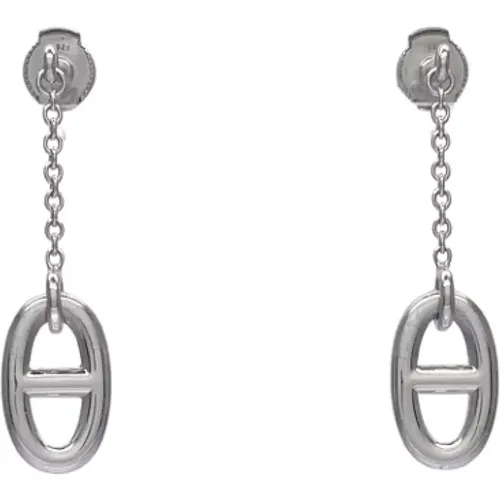 Pre-owned Jewellery, female, , Size: ONE SIZE Pre-owned Silver earrings - Hermès Vintage - Modalova