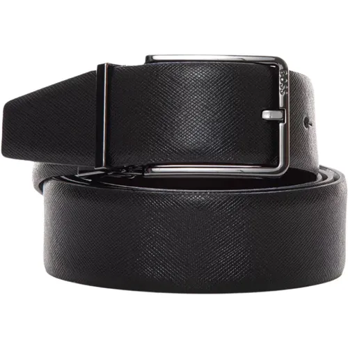 Belts, male, , Size: ONE SIZE Double Buckle Leather Belt - Boss - Modalova