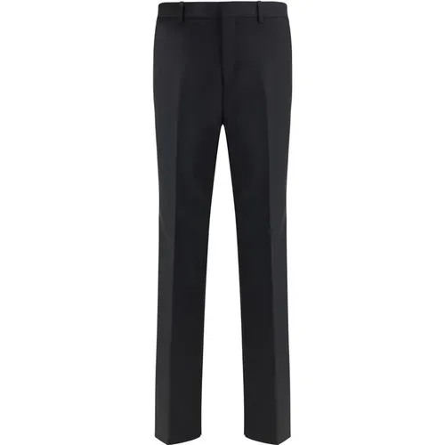 Suit Trousers, male, , Size: S Embroidered Wool Pants with Split Hem - Gucci - Modalova