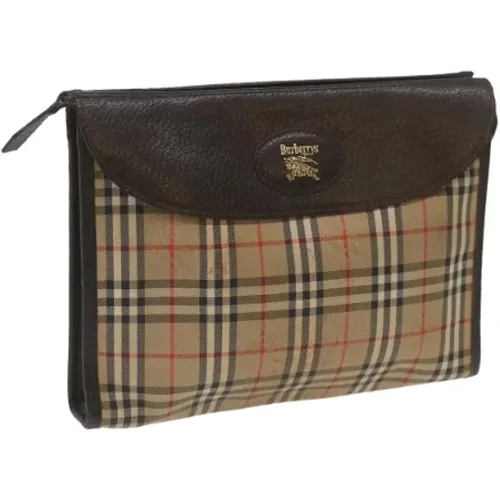 Pre-owned Clutches, female, , Size: ONE SIZE Pre-owned Canvas clutches - Burberry Vintage - Modalova