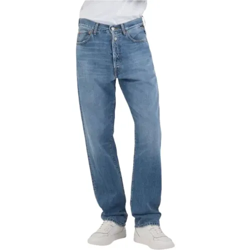 Straight Jeans, male, , Size: W36 L32 Classic Straight Fit Denim Jeans - Replay - Modalova