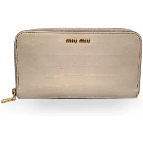 Pre-owned Leather wallets , female, Sizes: ONE SIZE - Miu Miu Pre-owned - Modalova