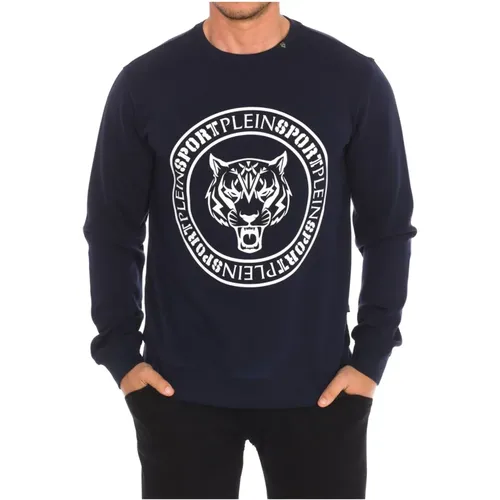 Rundhals-Sweatshirt mit Markendruck , Herren, Größe: M - Plein Sport - Modalova