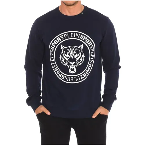 Rundhals-Sweatshirt mit Markendruck , Herren, Größe: XL - Plein Sport - Modalova