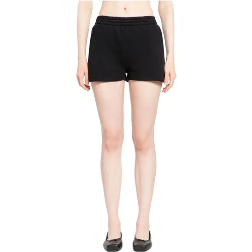 Schwarze Terry Sweatshort mit Puff Paint , Damen, Größe: L - alexander wang - Modalova