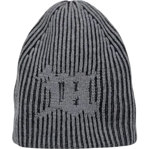 Beanies, unisex, , Size: L/XL Grey Wool Beanie with Pleated Rib - Misbhv - Modalova