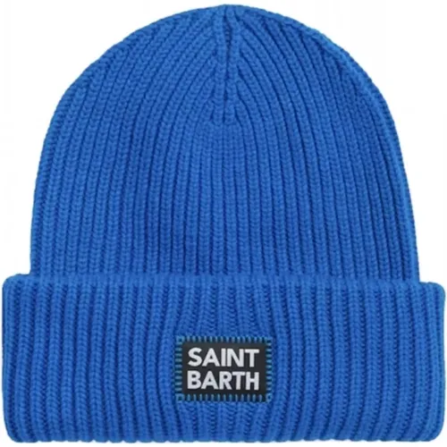 Beanies, male, , Size: ONE SIZE Ribbed Beanie Hat Berry Bluette - MC2 Saint Barth - Modalova