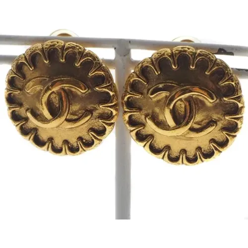 Pre-owned Gold Metal Coco Earrings , female, Sizes: ONE SIZE - Chanel Vintage - Modalova