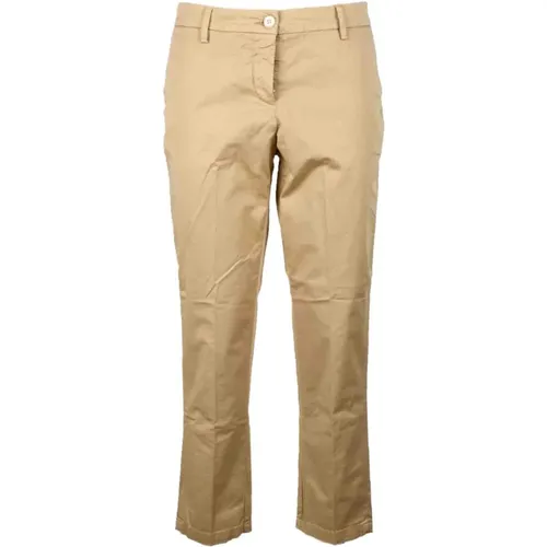 Baumwolle Elastan Pantalone - White Sand - Modalova