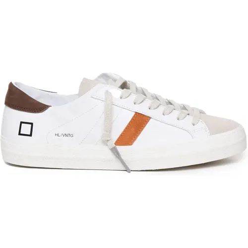 Sneakers, male, , Size: 8 US Leather Sneakers with Band Sole - D.a.t.e. - Modalova