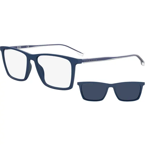 Matte Blaue Sonnenbrille mit Blauem Clipon - Hugo Boss - Modalova