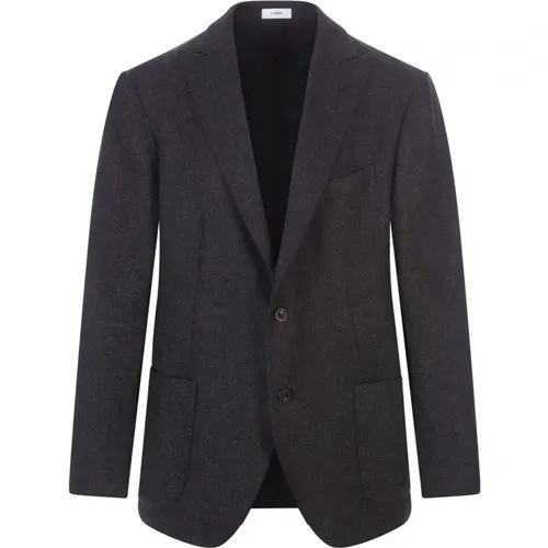 Mens Grey Single-Breasted Blazer , male, Sizes: 2XL - Boglioli - Modalova