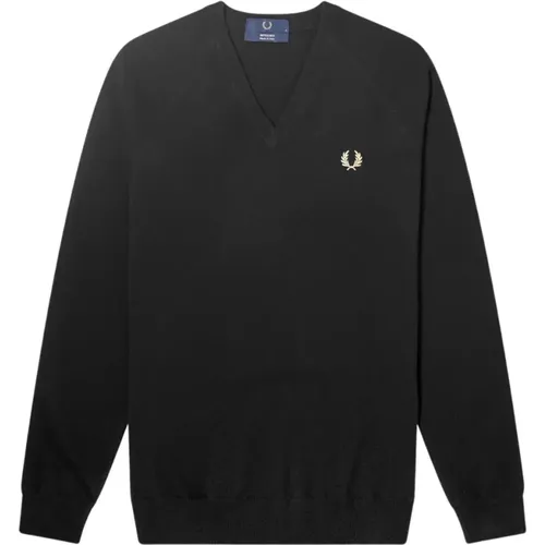 V-neck Knitwear, male, , Size: L Jumper - Fred Perry - Modalova