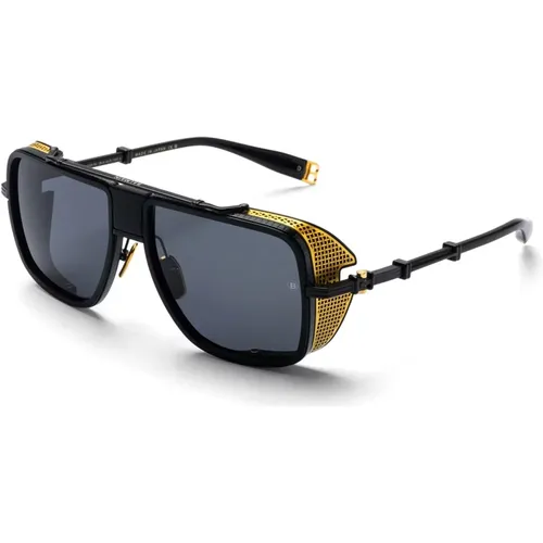 Sunglasses, male, , Size: ONE SIZE Navigator sunglasses in matte /gold - Balmain - Modalova