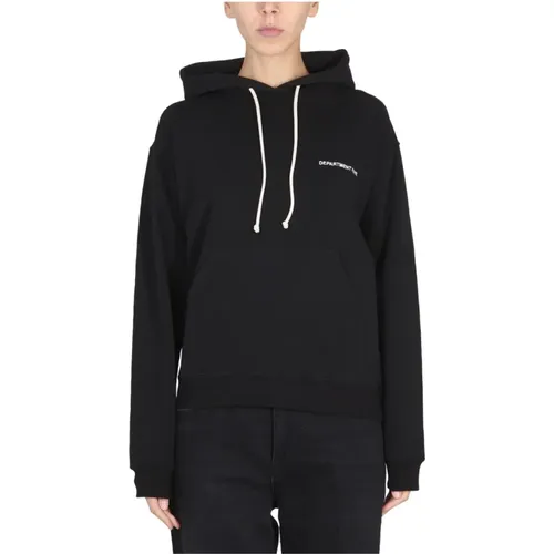 Bestickter Hoodie mit Kordelzug und Tasche , Damen, Größe: XS - DEPARTMENT FIVE - Modalova