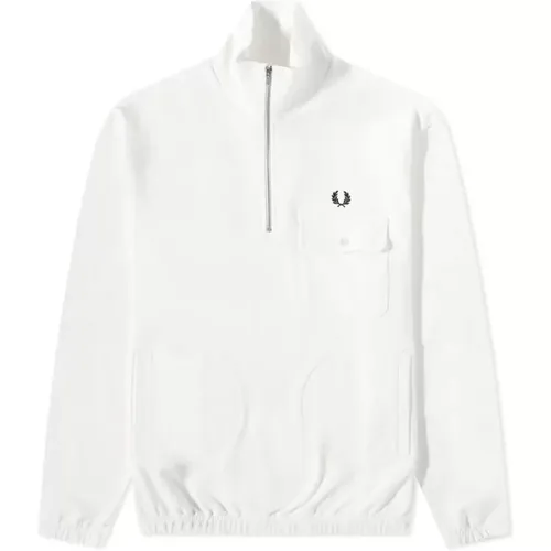 Sweatshirts, female, , Size: S Iconic Half Zip Funnel Neck Sweatshirt - Fred Perry - Modalova