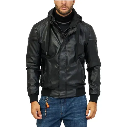 Men's Motorbike Leather Jacket , male, Sizes: M, XL, 3XL, 2XL - YES ZEE - Modalova