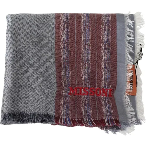 Winter Scarves, male, , Size: ONE SIZE Luxurious Logo Embroidered Scarf - Missoni - Modalova