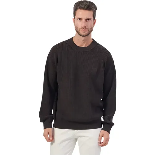 Brauner Pullover Regular Fit Weiche Garne - Hugo Boss - Modalova